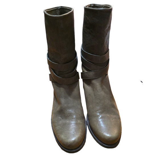 Stuart Weitzman Brown Mid Calf Rustic Boots size 9.5N 9.5 narrow - Picture 3 of 8